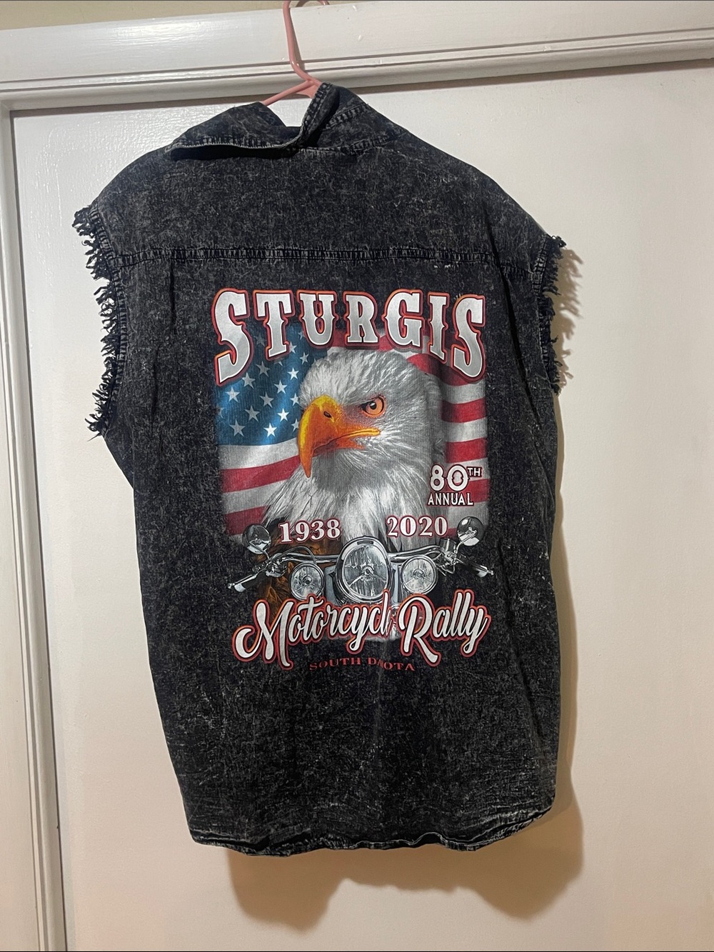 Sturgis 2020 Motorcycle Rally Black Acid-Wash Shirt size 2 XL